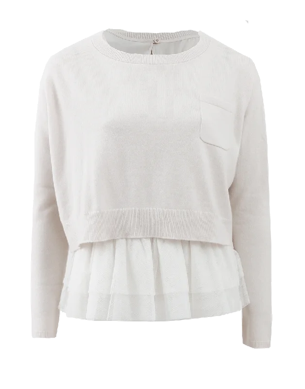 Cashmere Pullover With Ruffle