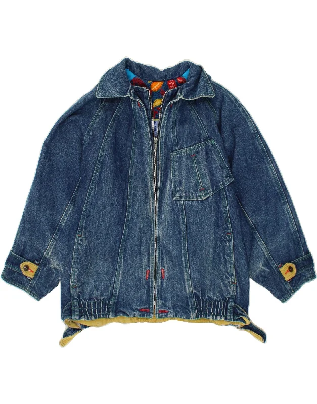 VINTAGE Womens Denim Jacket UK 16 Large Blue