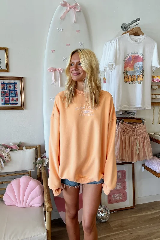 Embroidered Sweatshirt in Orange | Restocked