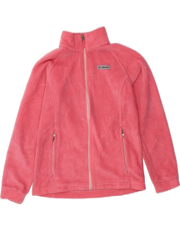 COLUMBIA Womens Fleece Jacket UK 14/16 Large Pink Polyester