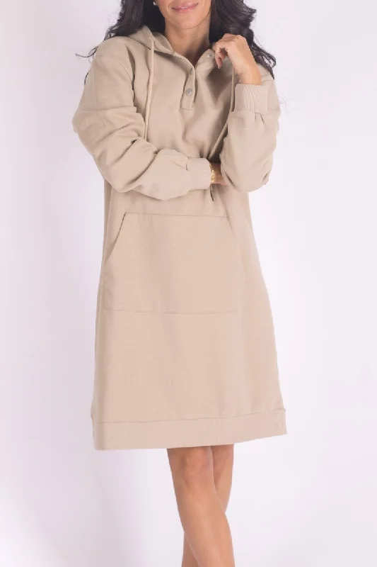 HOODIE DRESS 38" (KHAKI)