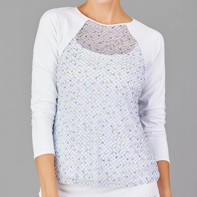 Notebook Sheer-body Top (floral print)