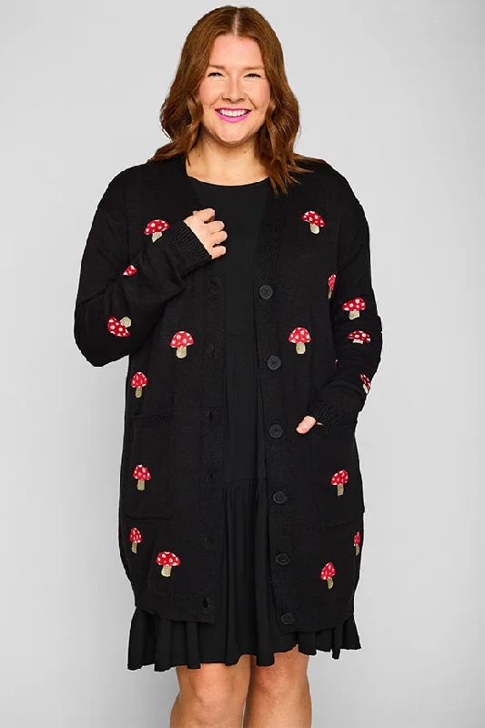 Angela Black Mushroom Cardi