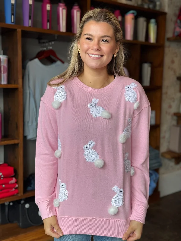 Hoppy Easter Pink Crew Sweatshirt