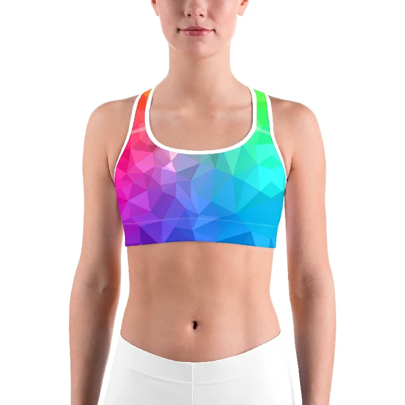 Rainbow Polygon Sports bra