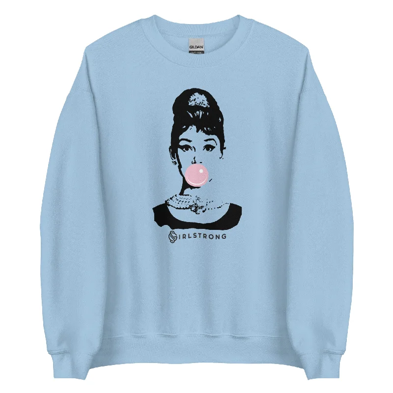 THE ESSENTIAL UNISEX SWEATSHIRT LIGHT BLUE AUDREY HEPBURN