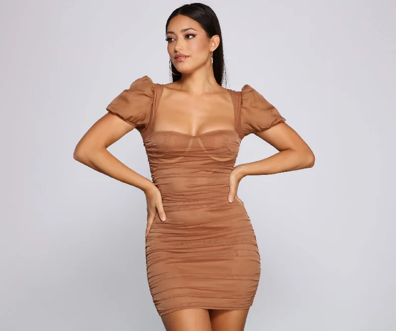 Stylish Influence Ruched Mini Dress