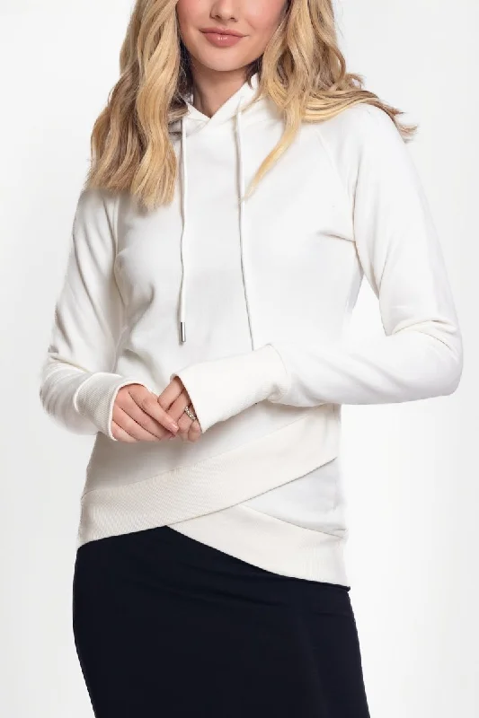 CROSSOVER HEM HOODIE (IVORY)