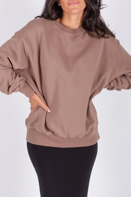 OVERSIZED CREWNECK SWEATSHIRT (MOCHA)