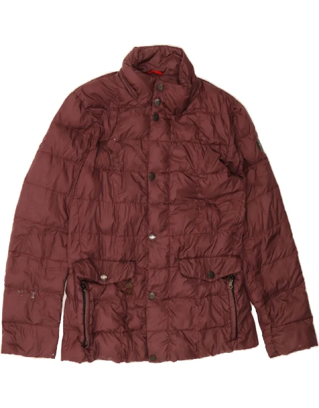 FAY Womens Padded Jacket UK 16 Large Maroon