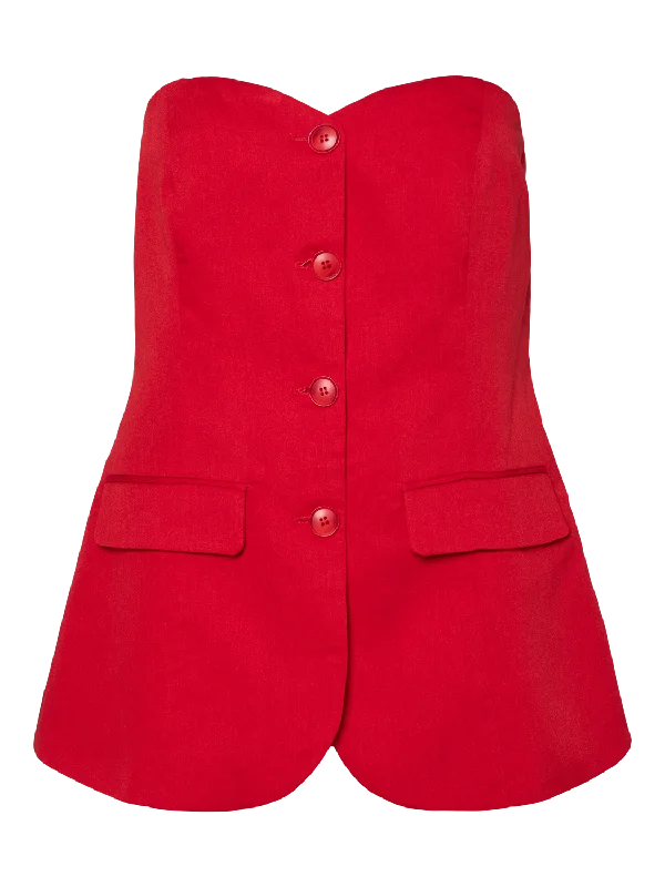 PCODETTE Tailored Waistcoat - High Risk Red