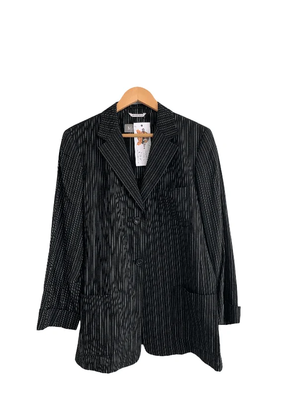 Max Mara Black Stripe Linen Jacket UK Size 16