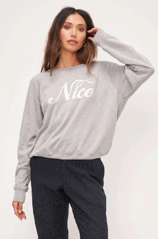 Heather Grey Naughty/Nice reversible sweatshirt