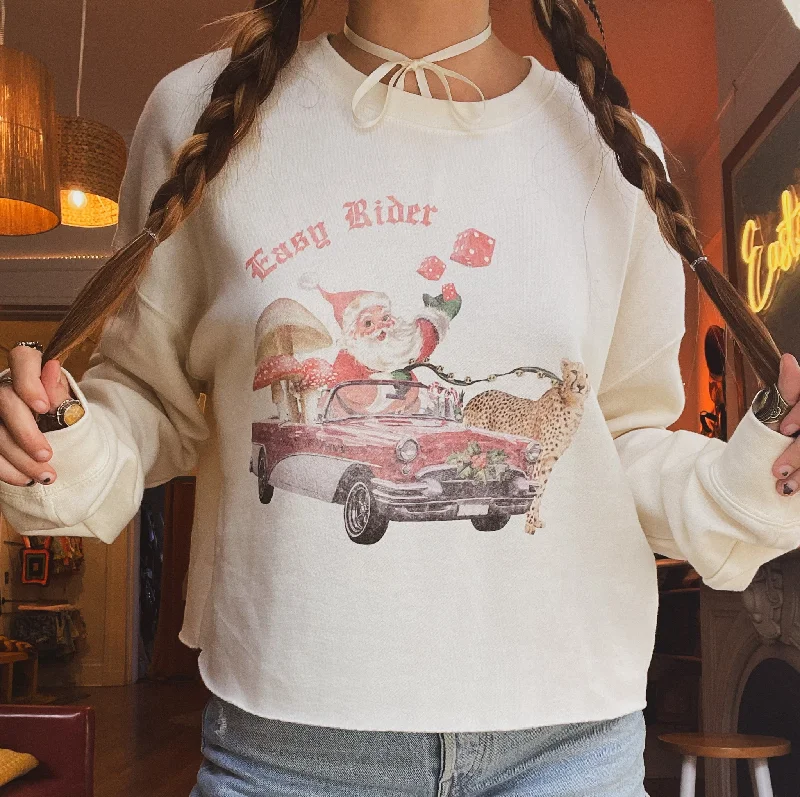 Santa Easy Rider Cropped Sweatshirt