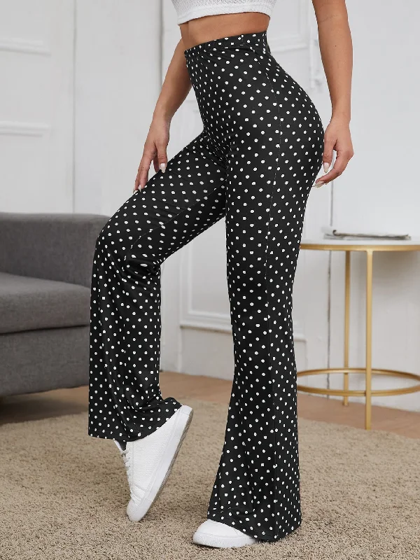 Vintage Polka Dot High Waist Long Women Pants