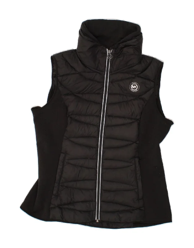 MICHAEL KORS Womens Padded Gilet UK 16 Large Black Nylon