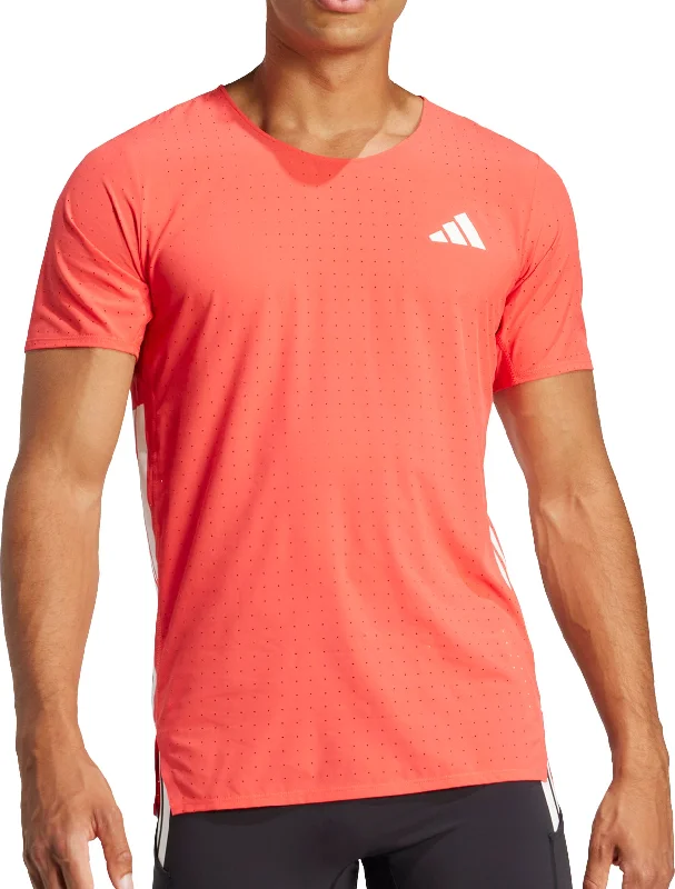 adidas Adizero Short Sleeve Mens Running Top - Red