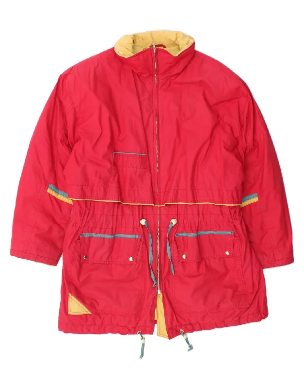 VINTAGE Womens Oversized Windbreaker Jacket UK 18 XL  Red Cotton