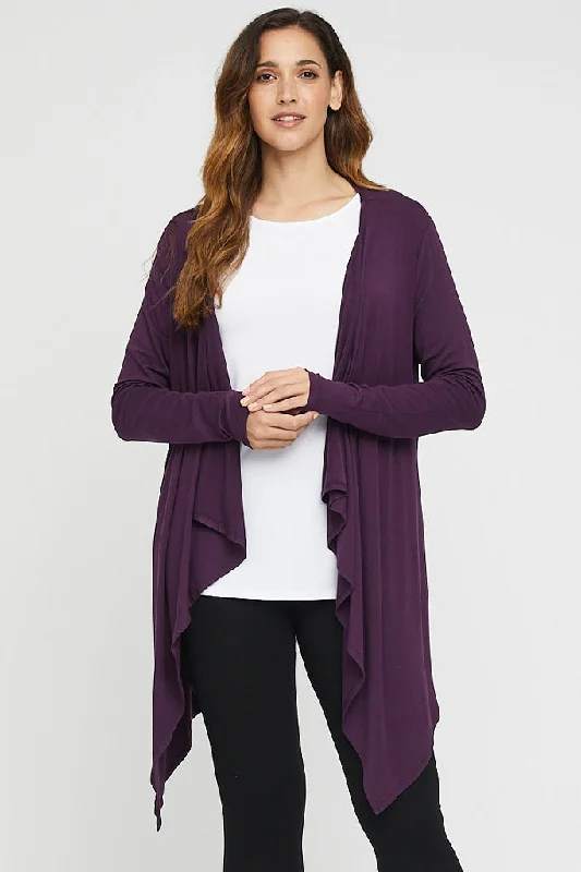 Waterfall Cardigan - Plum