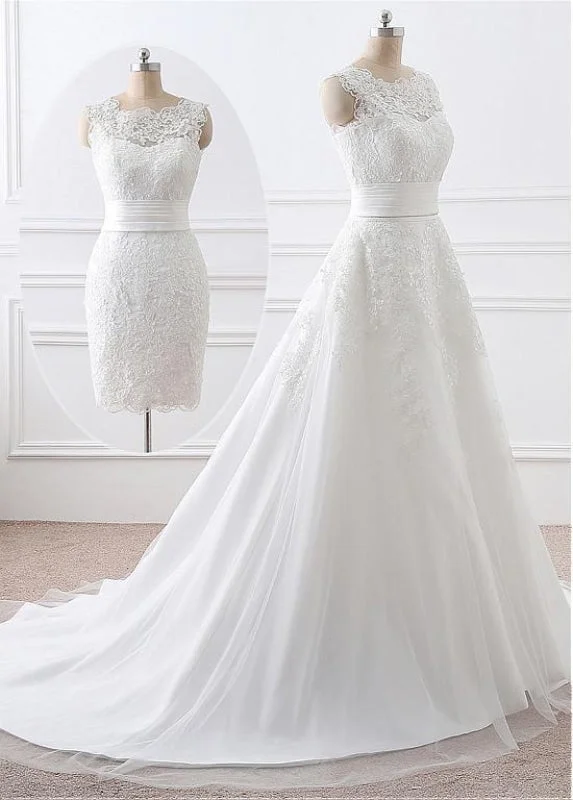 Gorgeous 2 in 1 Removable Skirt Wedding Dresses With Detachable Skirts