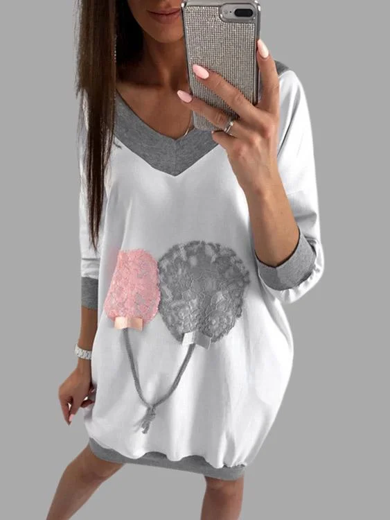 Wholesale V-Neck Long Sleeve Lace-Up Sweatshirts