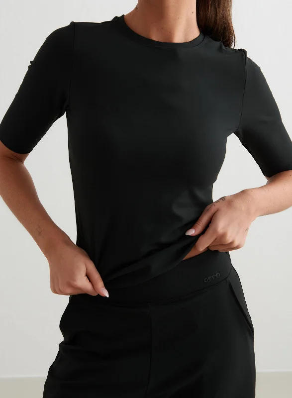 Black Sense Half Sleeve Top