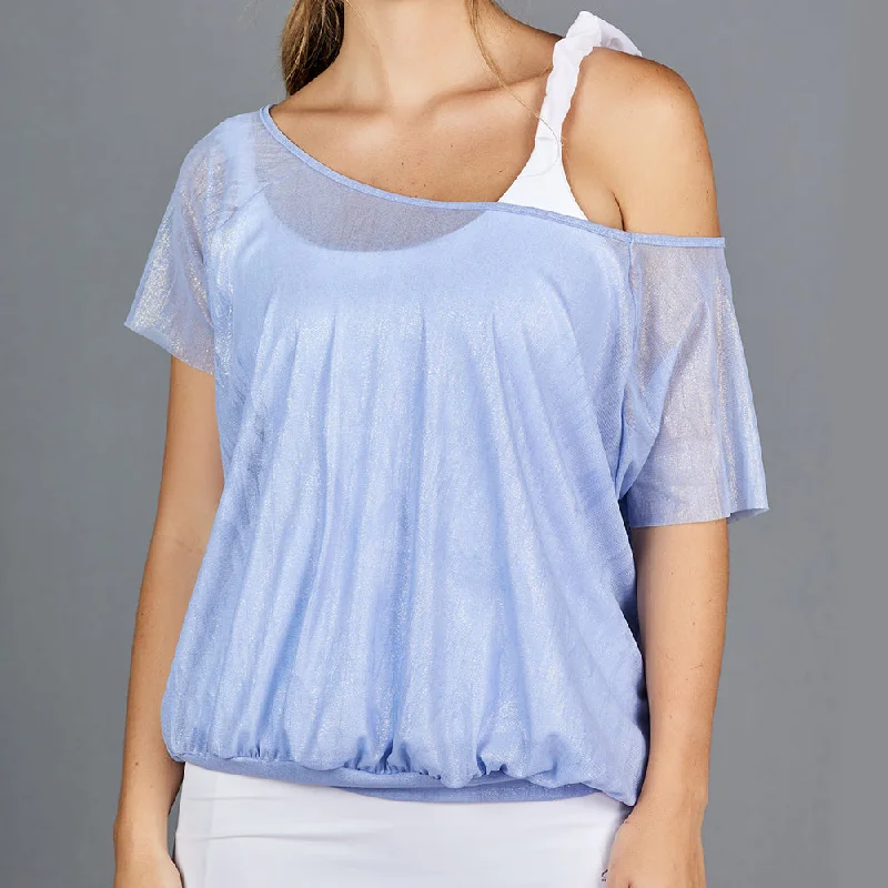 Notebook Blouson Layer Top (shimmer blue)