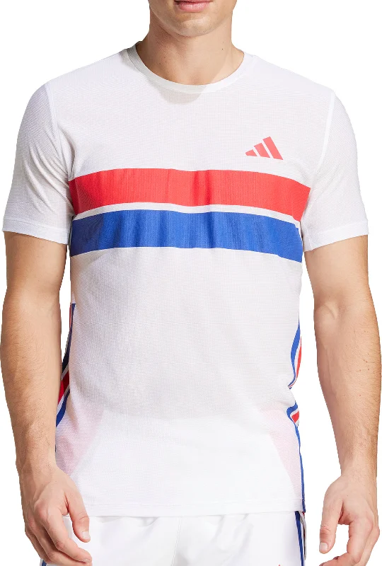 adidas Adizero Retro Short Sleeve Mens Running Top - White