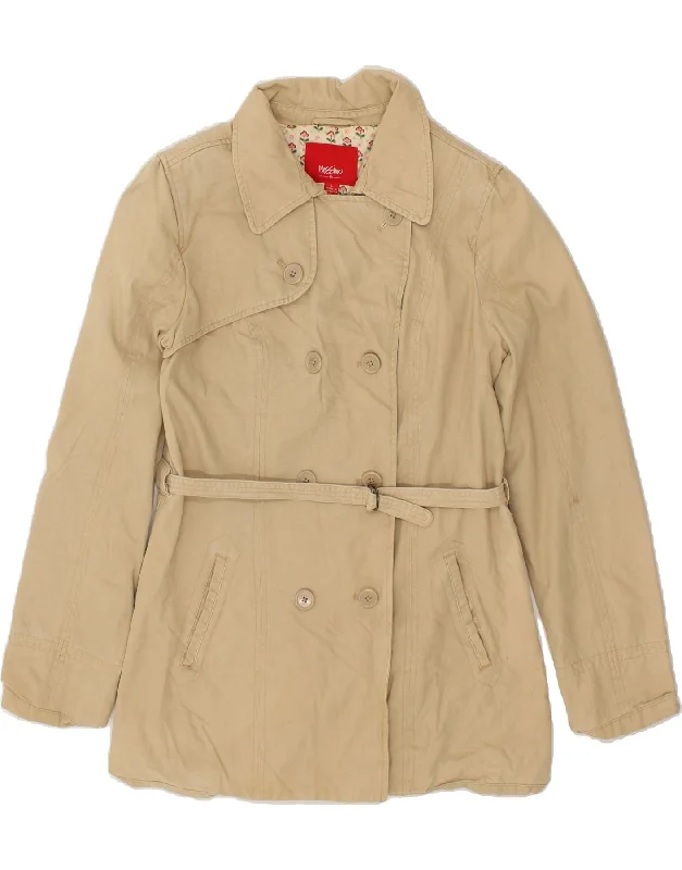 MOSSIMO Womens Double Breasted Coat UK 14 Large Beige