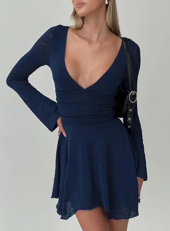 Nautia Long Sleeve Romper Navy