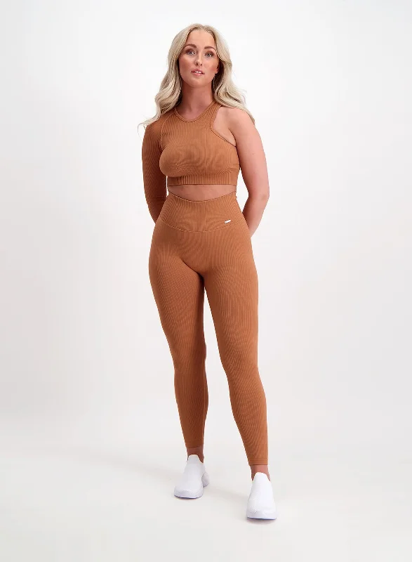 Cayenne Ribbed Seamless Cutout Crop Long Sleeve