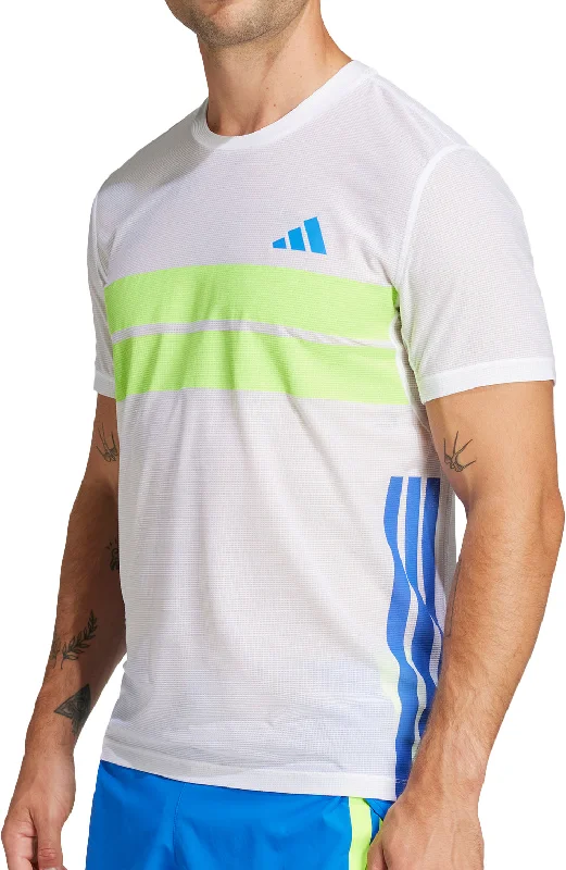 adidas Adizero Retro Short Sleeve Mens Running Top - White