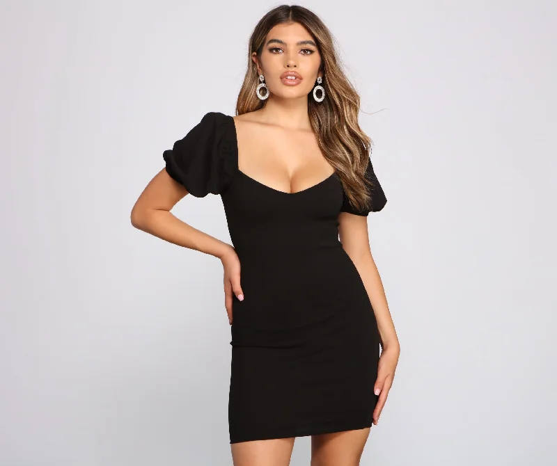 Major Knockout Puff Sleeve Bodycon