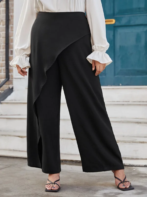 Plain Long Plus Size Pants