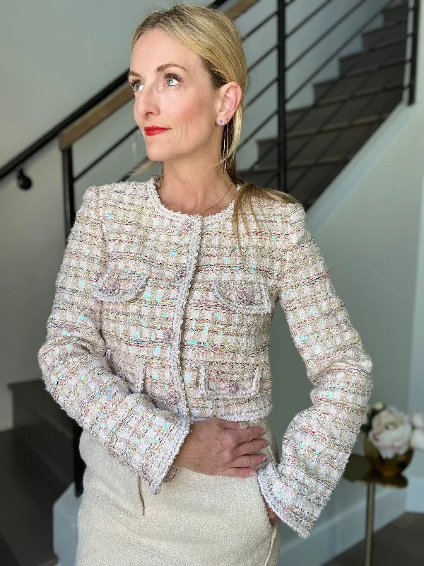 self-portrait Sequin Boucle Jacket