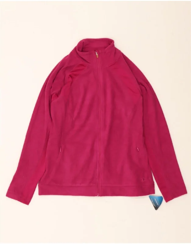 CHAMPION Womens Fleece Jacket UK 14 Medium Pink Polyester