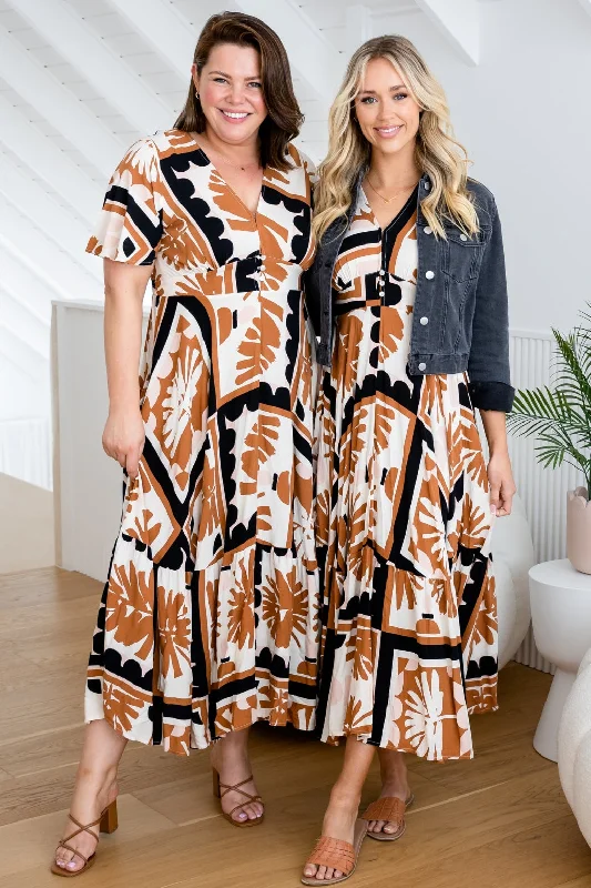 Final Sale | Bethany Maxi Dress Sahara Print