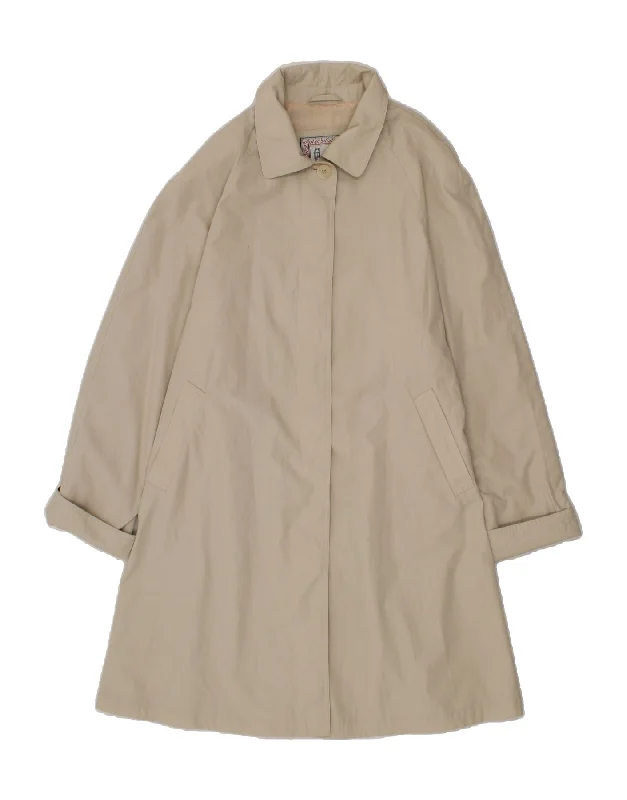 ALBA FORNARI Womens Overcoat IT 48 XL Beige Polyester