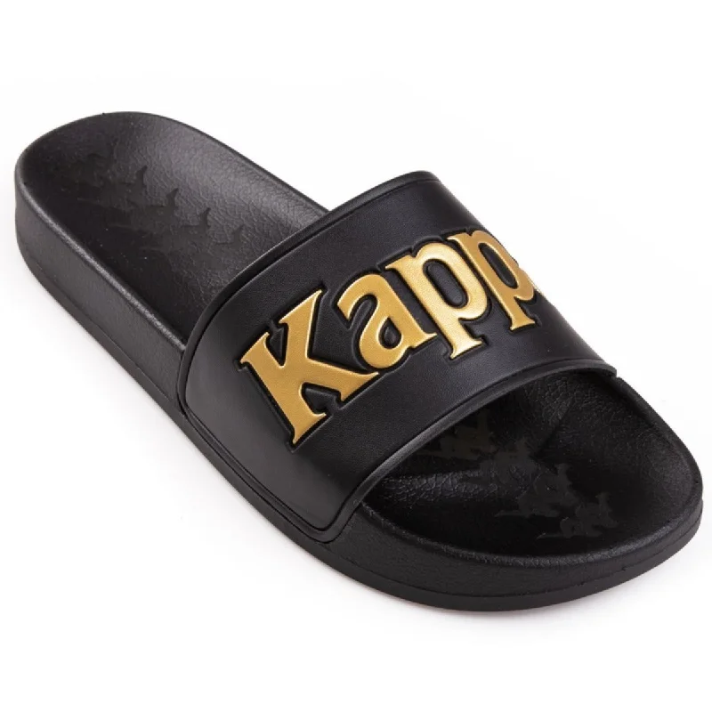 KAPPA 222 BANDA ADAM 9 SLIDES - BLACK YELLOW GOLD