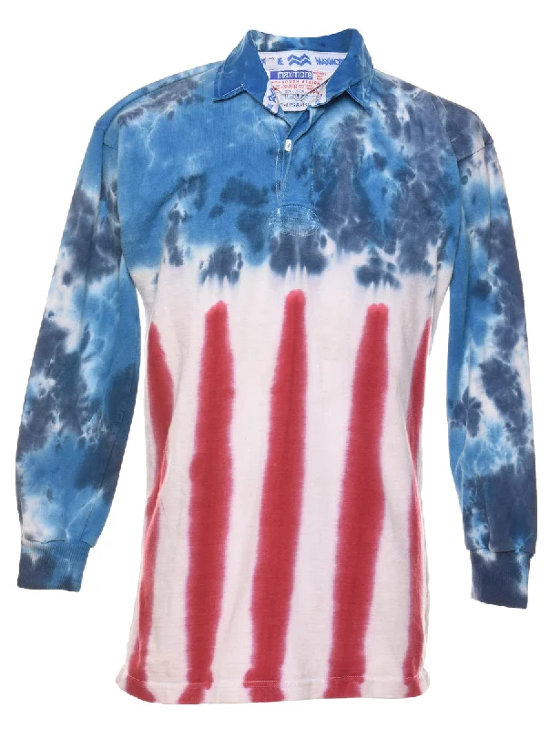 Tie Dye Design Rugby Shirt - L