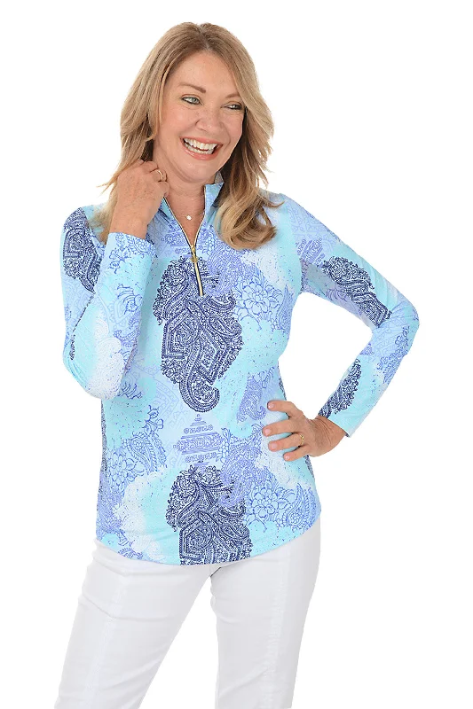 Blue Paisley UPF50+ Sun Shirt