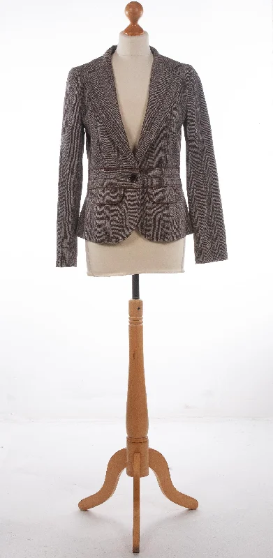 In Wear Herringbone Jacket Brown and Cream UK 10